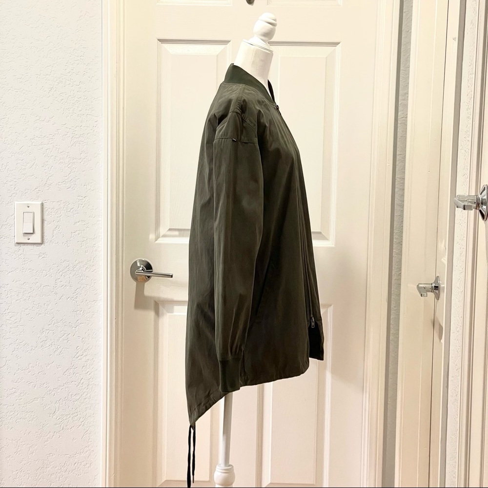 Zanerobe Mens Bomber Jacket with Back Tie in Army Green Size M - Picture 7 of 16
